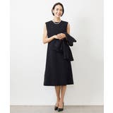 ネイビー | ［セットアップ対応/洗える］ノースリーブツイードワンピース | MICHEL KLEIN