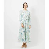 グリーン | フラワープリントワンピース | MICHEL KLEIN