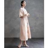 ストライプ柄ダブルポケットワンピース | MICHEL KLEIN | 詳細画像2 