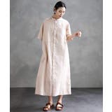 ストライプ柄ダブルポケットワンピース | MICHEL KLEIN | 詳細画像4 