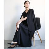 ブラック | [接触冷感/UVカット]Vネックフレアワンピース(セットアップ対応) | MICHEL KLEIN