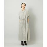 ベージュ | オーバーサイズストライプシャツワンピース | MICHEL KLEIN