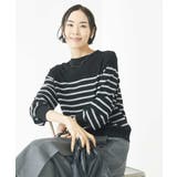 ブラック×ベージュ | ホールガーメント(R)ボトルネックニット | MICHEL KLEIN