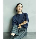 ネイビー | ホールガーメント(R)ボトルネックニット | MICHEL KLEIN