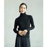 ブラック | シアーケーブルハイネックニット | MICHEL KLEIN