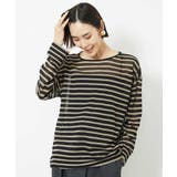 ブラック×ベージュ(94) | シアーボーダーニット(WEB限定カラー) | MICHEL KLEIN