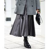 モカ | マイクロタフタレザーライクスカート | MICHEL KLEIN