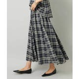 [セットアップ対応]ギャザースカート シアーチェック柄 | MICHEL KLEIN | 詳細画像1 