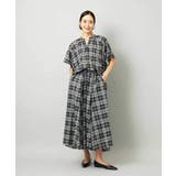 [セットアップ対応]ギャザースカート シアーチェック柄 | MICHEL KLEIN | 詳細画像4 