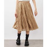 ベージュ | メタリックプリーツスカート | MICHEL KLEIN