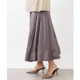 レザーライクサテンフレアスカート | MICHEL KLEIN | 詳細画像11 