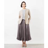 レザーライクサテンフレアスカート | MICHEL KLEIN | 詳細画像12 