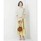 レザーライクサテンフレアスカート | MICHEL KLEIN | 詳細画像4 