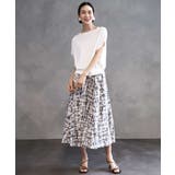 [セットアップ対応]かすれチェック柄ギャザースカート | MICHEL KLEIN | 詳細画像11 