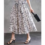 [セットアップ対応]かすれチェック柄ギャザースカート | MICHEL KLEIN | 詳細画像2 