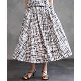 [セットアップ対応]かすれチェック柄ギャザースカート | MICHEL KLEIN | 詳細画像3 