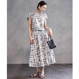 [セットアップ対応]かすれチェック柄ギャザースカート | MICHEL KLEIN | 詳細画像6 