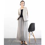 [リラックスボトム]ダルサテン Iラインスカート | MICHEL KLEIN | 詳細画像3 