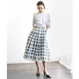 [セットアップ対応]チェック柄タックフレアスカート | MICHEL KLEIN | 詳細画像11 