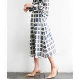 [セットアップ対応]チェック柄タックフレアスカート | MICHEL KLEIN | 詳細画像3 