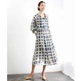 [セットアップ対応]チェック柄タックフレアスカート | MICHEL KLEIN | 詳細画像4 