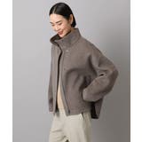 ブラウン | スタンドカラーショートコート | MICHEL KLEIN