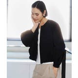 ネイビー | ナイロンペーパー ノーカラーブルゾン | MICHEL KLEIN