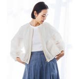 ホワイト | ナイロンペーパー ノーカラーブルゾン | MICHEL KLEIN