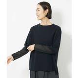 ブラック(94) | [WEB限定]シアー切替スリーブカットソー | MICHEL KLEIN