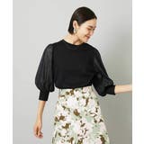 ラメチュールスリーブ異素材カットソー | MICHEL KLEIN | 詳細画像3 