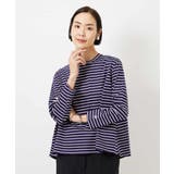 ボーダーバックフレアカットソー | MICHEL KLEIN | 詳細画像2 