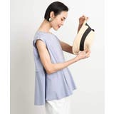 ライトブルー | [WEB限定/接触冷感]フレンチスリーブペプラムカットソー | MICHEL KLEIN