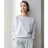 グリーン | タックデザイン バスクボーダーTシャツ | MICHEL KLEIN