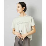 ライトグレー | メタリックチェーンテープ刺繍ロゴTシャツ | MICHEL KLEIN