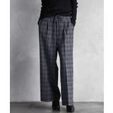 ブラック | 2WAYストレッチチェックワイドパンツ | MICHEL KLEIN