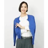 ブルー | コンパクトクルーネックカーディガン | MICHEL KLEIN