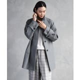 カーキ | Super100ウールステンカラーコート | MICHEL KLEIN