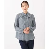 ボウタイ付き千鳥柄プリントブラウス/洗える | MK MICHEL KLEIN | 詳細画像13