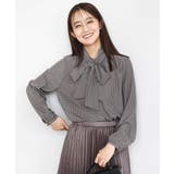 ボウタイ付き千鳥柄プリントブラウス/洗える | MK MICHEL KLEIN | 詳細画像2