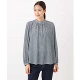 ボウタイ付き千鳥柄プリントブラウス/洗える | MK MICHEL KLEIN | 詳細画像23