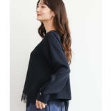 ネイビー | [撥水/洗える]レースキャミ付きツイルブラウス | MK MICHEL KLEIN