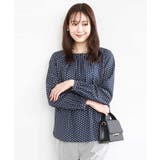 ボウタイ風幾何柄ブラウス/洗える | MK MICHEL KLEIN | 詳細画像2 