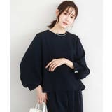 ネイビー | ボリュームスリーブブラウス/撥水/防シワ/洗える | MK MICHEL KLEIN