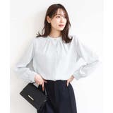 幾何柄バンドカラーブラウス/洗える | MK MICHEL KLEIN | 詳細画像1 