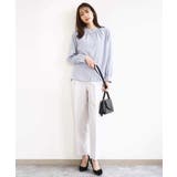 幾何柄バンドカラーブラウス/洗える | MK MICHEL KLEIN | 詳細画像9 