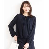 ネイビー | バルーンヘムブラウス/洗える | MK MICHEL KLEIN