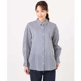 ストライプ柄サッカーシャツブラウス/洗える | MK MICHEL KLEIN | 詳細画像14 