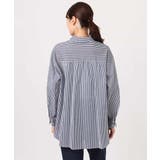 ストライプ柄サッカーシャツブラウス/洗える | MK MICHEL KLEIN | 詳細画像16 