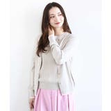 グレージュ | 配色デザインカラーニットアンサンブル/洗える | MK MICHEL KLEIN