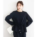 ネイビー | ギャザーデザイン ジップアップブルゾン/撥水/防シワ/洗える | MK MICHEL KLEIN